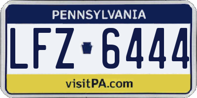 PA license plate LFZ6444