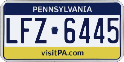 PA license plate LFZ6445