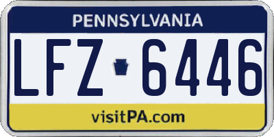 PA license plate LFZ6446