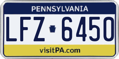 PA license plate LFZ6450