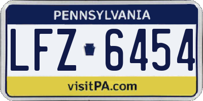 PA license plate LFZ6454