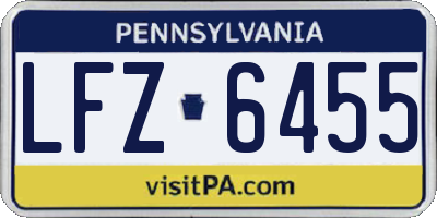 PA license plate LFZ6455