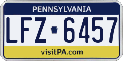 PA license plate LFZ6457