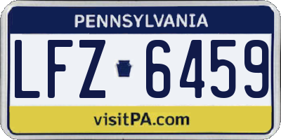 PA license plate LFZ6459