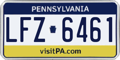 PA license plate LFZ6461