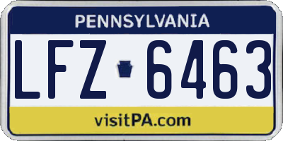 PA license plate LFZ6463