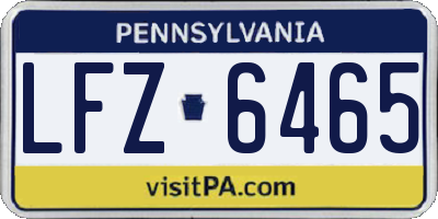 PA license plate LFZ6465