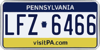 PA license plate LFZ6466