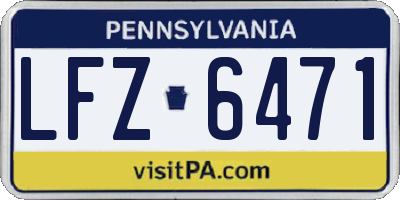 PA license plate LFZ6471