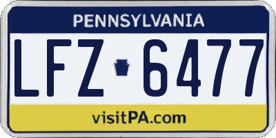 PA license plate LFZ6477