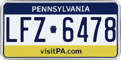 PA license plate LFZ6478
