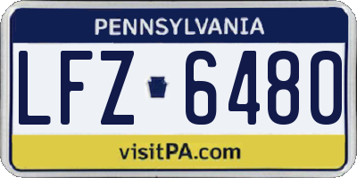 PA license plate LFZ6480