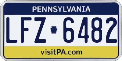 PA license plate LFZ6482