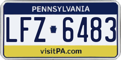 PA license plate LFZ6483