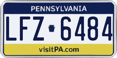 PA license plate LFZ6484