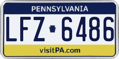 PA license plate LFZ6486