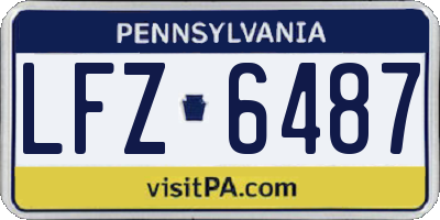 PA license plate LFZ6487