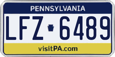 PA license plate LFZ6489