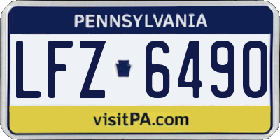 PA license plate LFZ6490