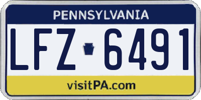 PA license plate LFZ6491