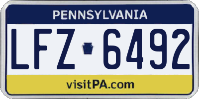 PA license plate LFZ6492