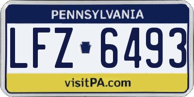 PA license plate LFZ6493