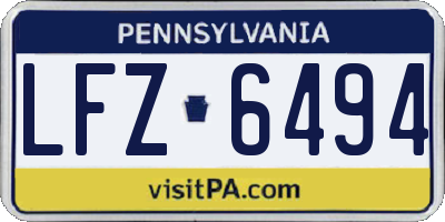 PA license plate LFZ6494