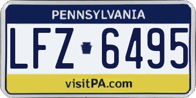 PA license plate LFZ6495