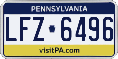 PA license plate LFZ6496