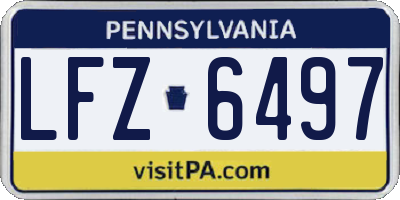 PA license plate LFZ6497