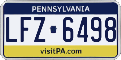 PA license plate LFZ6498
