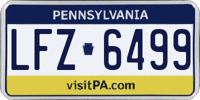 PA license plate LFZ6499
