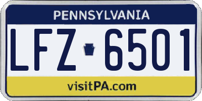PA license plate LFZ6501