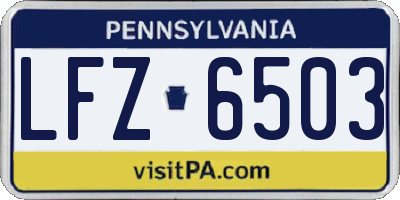 PA license plate LFZ6503