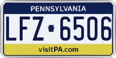 PA license plate LFZ6506