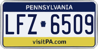 PA license plate LFZ6509