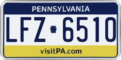 PA license plate LFZ6510