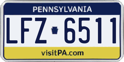 PA license plate LFZ6511