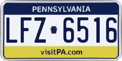 PA license plate LFZ6516