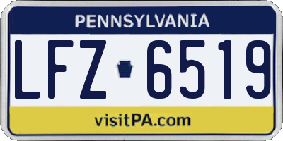 PA license plate LFZ6519