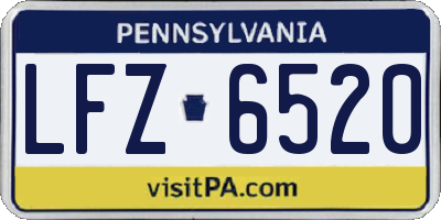 PA license plate LFZ6520