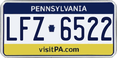 PA license plate LFZ6522