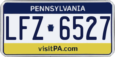 PA license plate LFZ6527