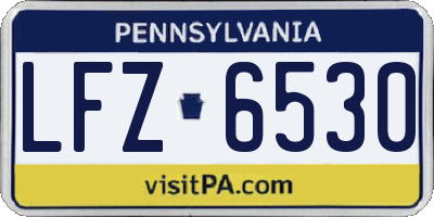PA license plate LFZ6530