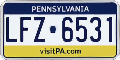 PA license plate LFZ6531
