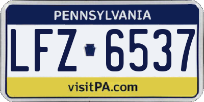 PA license plate LFZ6537