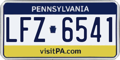 PA license plate LFZ6541