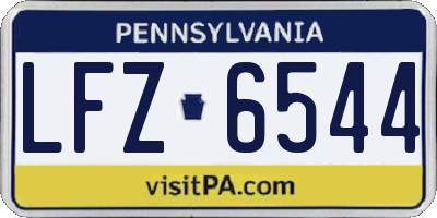 PA license plate LFZ6544