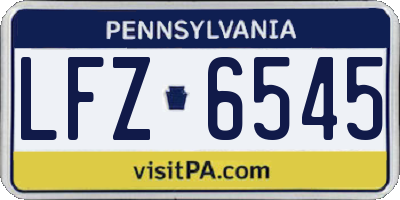 PA license plate LFZ6545