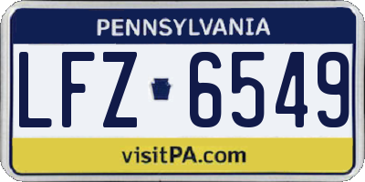PA license plate LFZ6549